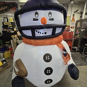 Inflatable Snowman with Football Helmet and Scarf